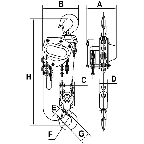 20' Lift KCH Series Chain Hoist – Heavy Duty – 5 Ton