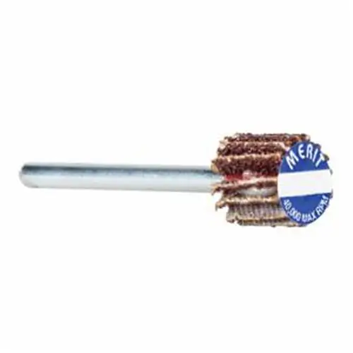 3/4 x 3/16 x 1/8 In. Merit Steel Shank Micro-Mini Flap Wheel 80 Grit AO