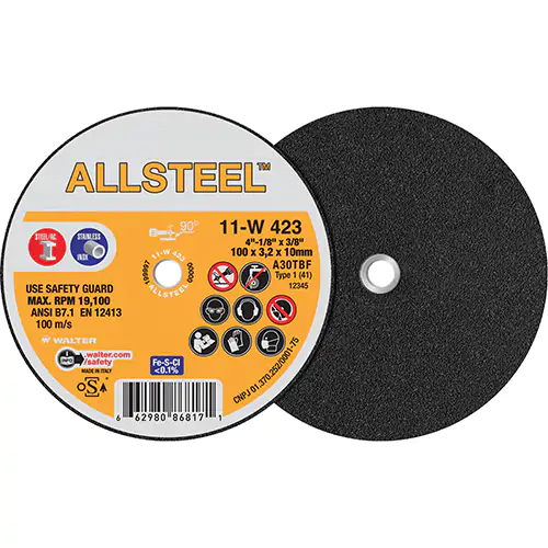 ALLSTEEL 4X1/8X3/8'' T1 CUT-OFF WHEEL