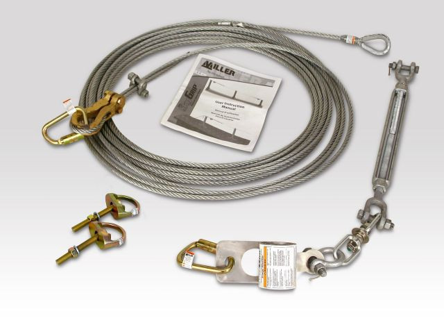 Miller Xenon® Permanent Horizontal Lifeline System : 5/16'' 1X19 Type 316