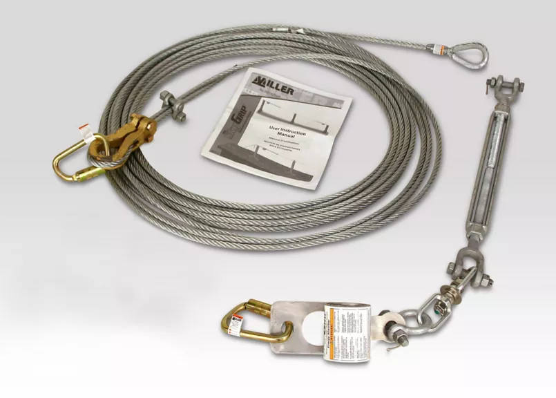 Miller SkyGrip™ Temporary Horizontal Lifeline Systems : Skygrip Stainless Steel Energy Absorber Kit w/ SS Tension Indicator, Two