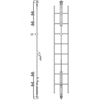LADDER SYSTEM,SURE-CLIMB,35 FT,PERM.