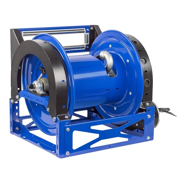 Coxreels Front Bevel Geared Hand Crank Hybrid Frame Hose Reel: 1" I.D., 75' less hose, 3000 PSI