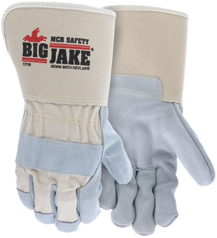MCR Safety Gloves Big Jake Leather Palm, Gauntlet W/Kevlar (1710M)