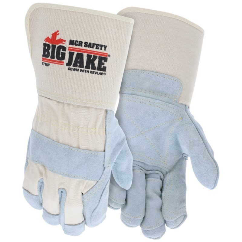 MCR Safety Gloves BigJake Dbl leather palm & fingers gaunt (1716PXL)