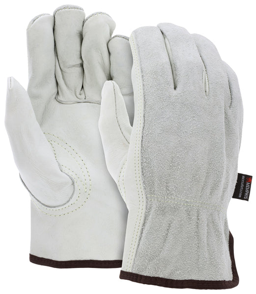 MCR Safety Gloves Ind Grd Grain/Gray Split Back Key Thb (32056M)