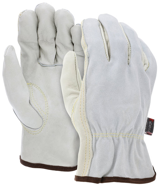 MCR Safety Gloves Ind Grd Grain/Split Bk Key Thb Kvlar Swn (32057L)