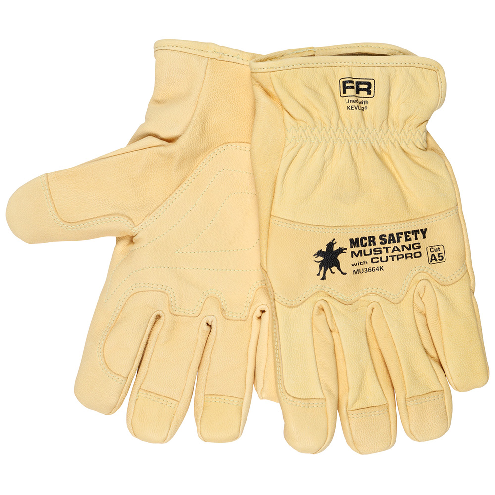 MCR Safety Gloves Ind Grd Grain Key Thb HiViz Org Fngr Tip (3213SCHVSP)