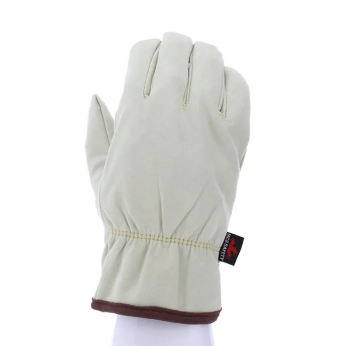 MCR Safety Gloves Beige PU/Nylon blend Drvr Red Fleece (3750M)