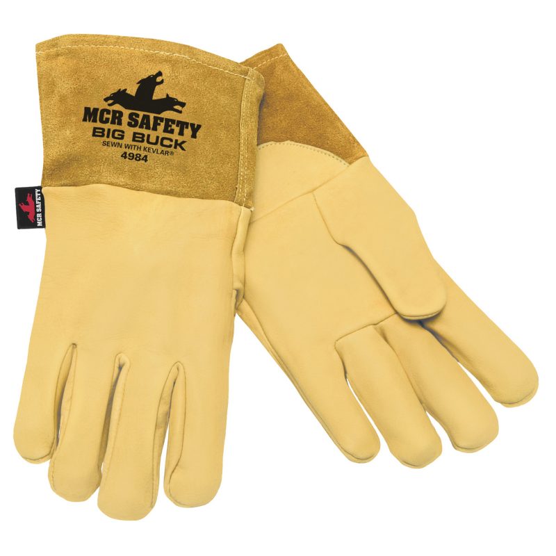 MCR Safety Gloves Mig Tig Pig Grain W/Split Cow Cuff (49600M)