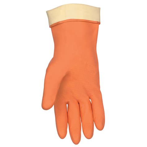 MCR Safety Gloves Orange Flock Lined Neo/Latex Blend (5430L)