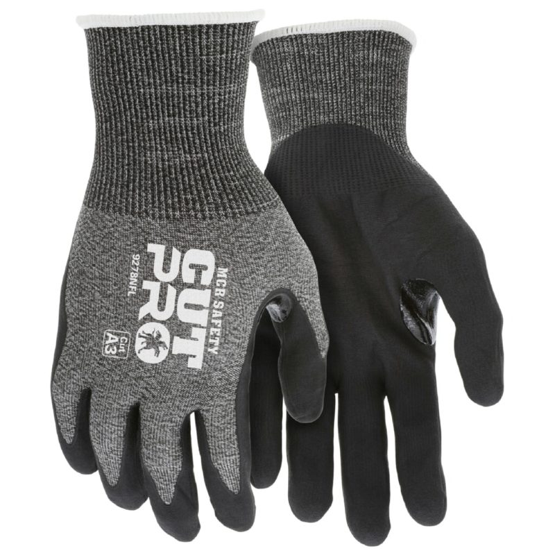 MCR Safety Gloves Cut Pro,HiVis,18g,RefThmb, HPPE, NF M (92728HVM)