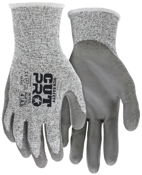MCR Safety Gloves 13ga HPPT/Fiberglass Shell, PU dip XL (92752PUXL)