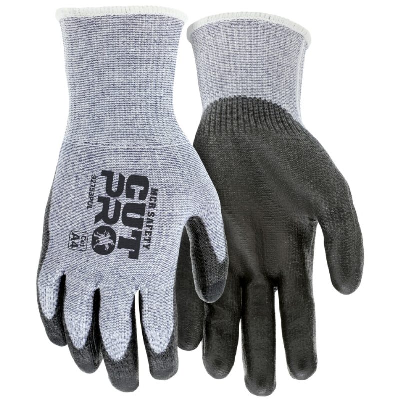 MCR Safety Gloves 13g,CutPro,Blue HyperMax,Gray PU S (92753PUS)