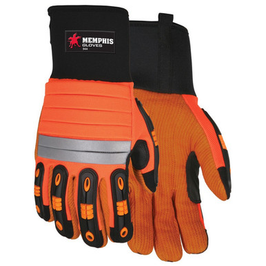 MCR Safety Gloves Memphis Multi-Task Orange Corded Palm (944XXXL)