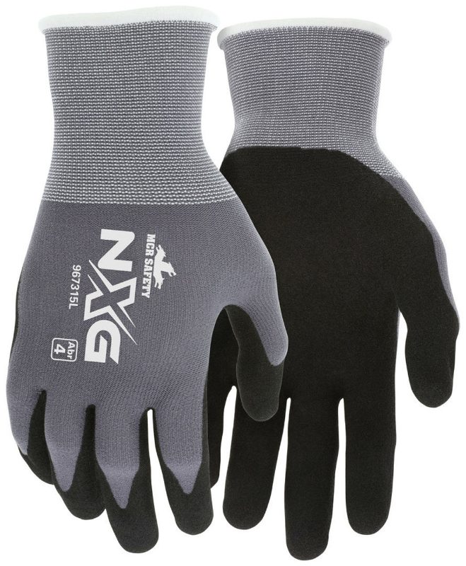 MCR Safety Gloves Grey Shell Black Sandy Finish (9673SFL)