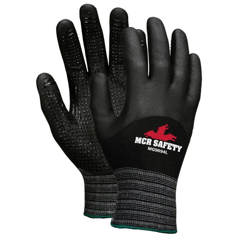 MCR Safety Gloves Nylon Bi-Polymer Coat, Nitrile Dots S (MG9694S)