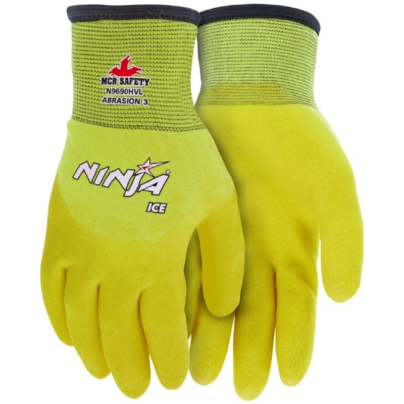 MCR Safety Gloves Ninja Ice-Hi Viz, 7G Inside-15G Outside (N9690HVS)