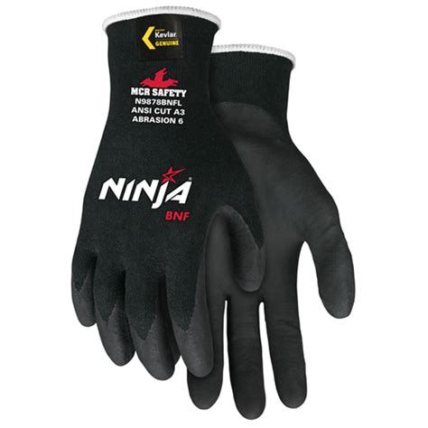 MCR Safety Gloves Ninja BNF, 18ga Black Kevlar XXL (N9878BNFXXL)