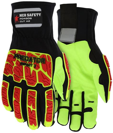 MCR Safety Gloves Predator Impact 2 Hivis Lime PVC Rigger (PD4906M)