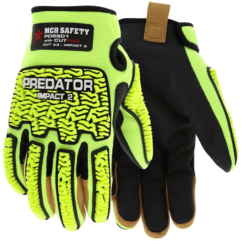 MCR Safety Gloves Predator IMP2 Black MAXGrid A9-360 S (PD6901S)