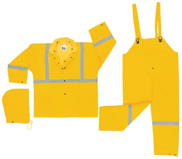 MCR Safety Garments Luminator, .35mm, PVC/Poly, Suit, 3 PC, (2013RM)