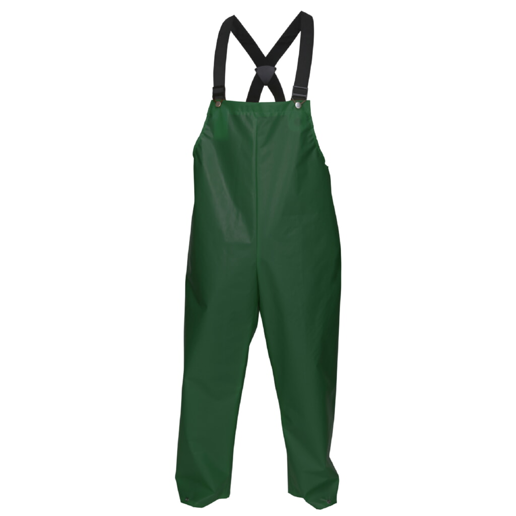MCR Safety Garments .25mm, TPU/Nylon, Bib Pant, Green L (568BFL)