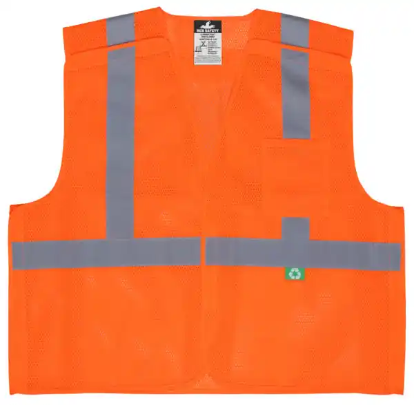 MCR Safety Garments Recy. Mesh Vest,5 pt. break, CSA Cl. 2 X (RXCL2MLX5)