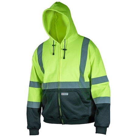 MCR Safety Garments Sweatshirt,Class3,Lime, Oran-Silv Tape X (S2CL3LZX3)
