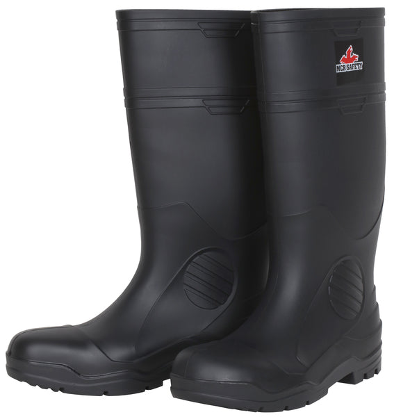 MCR Safety Garments 16" PVC Econ Boot,Mens,Plain toe,Blk 7 (VBP1207)