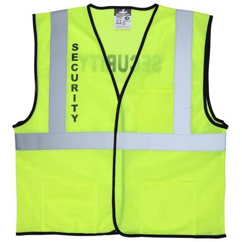 MCR Safety Garments Lime Mesh , Cl 2 Vest, Security Silkscrn (VCL2MLSECL)
