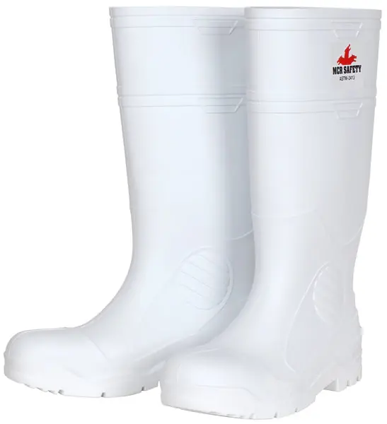 MCR Safety Garments 16" White PVC Boot,Mens,Steel Toe 12 (WPBS12)