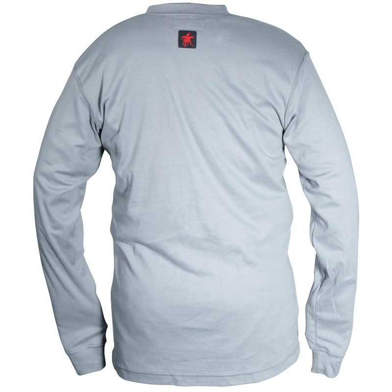 MCR Safety FR Garments FR Long Sleeve Henley Gray X5 (H1GX5)