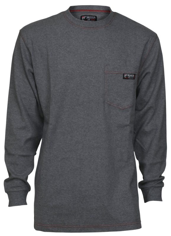 MCR Safety FR Garments FR Long Sleeve Shirt Gray L (LST1GL)