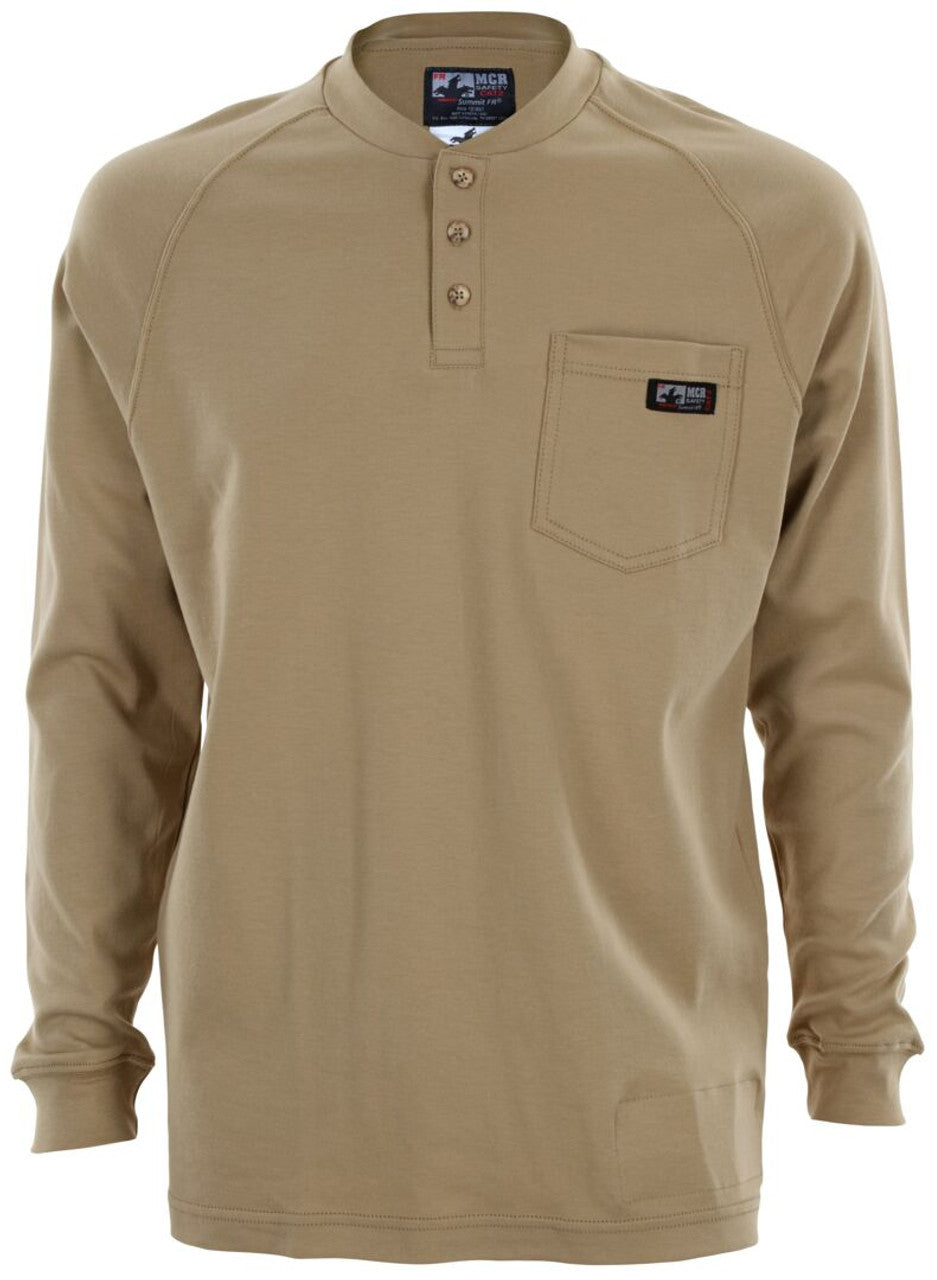 MCR Safety FR Garments FR Long Sleeve Shirt Tan X3 (LST1TX3)