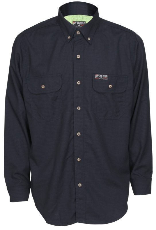 MCR Safety FR Garments Summit Breeze 5.5 oz. Inhnt Shirt Navy X (SBS1002X2T)