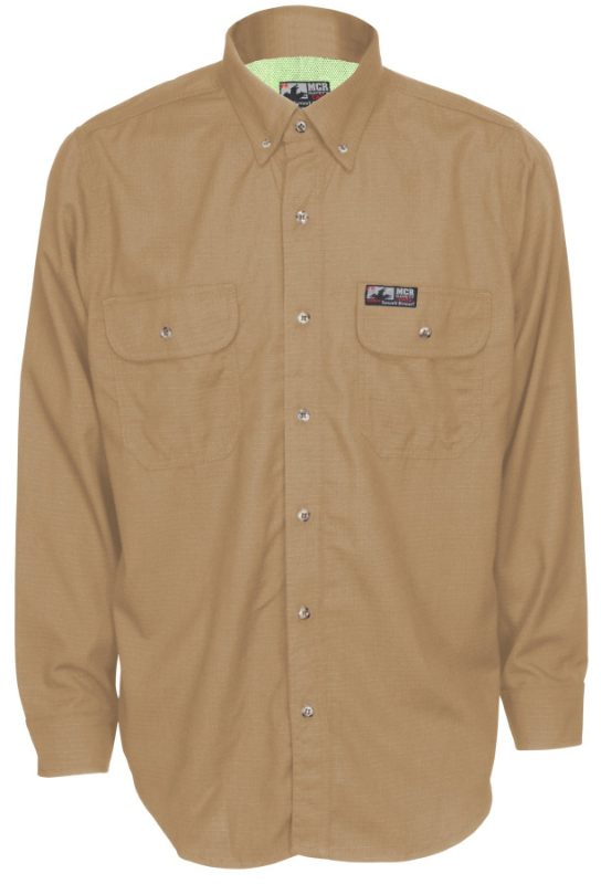 MCR Safety FR Garments Summit Breeze 5.5 oz. Inhnt Shirt Tan XL (SBS1003XLT)