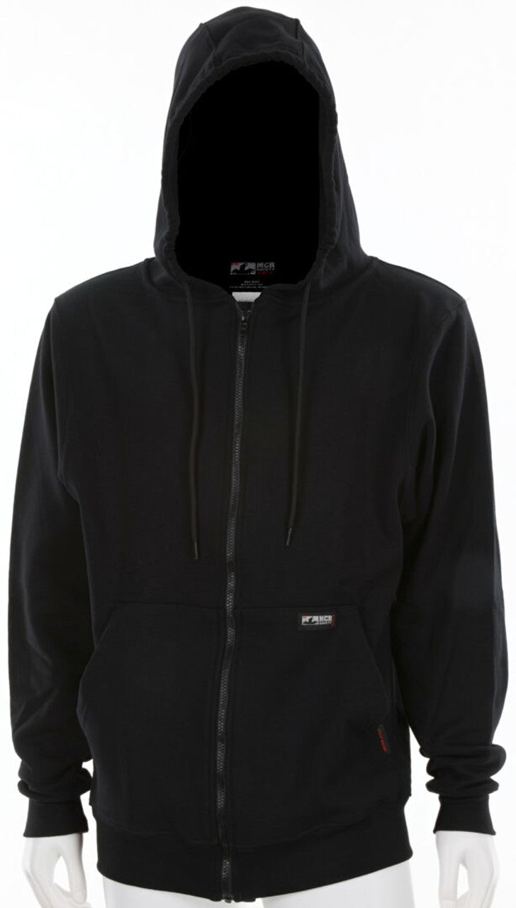 MCR Safety FR Garments FR Hooded Sweatshirt Pullover Black L (SS2BKL)