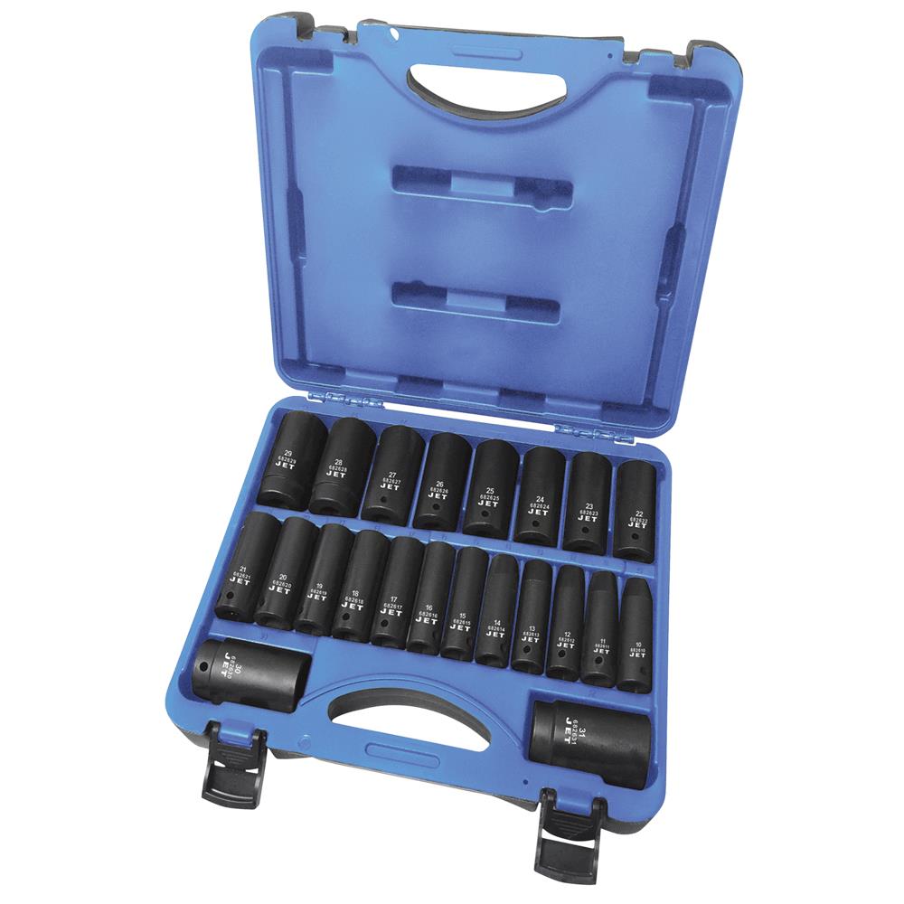 1/2" DR Deep Metric Socket Set – 6 pt. – 13 pc