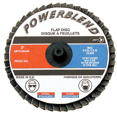 3" Z120 POWERBLEND Roll-on Flap Disc – Type R Mount