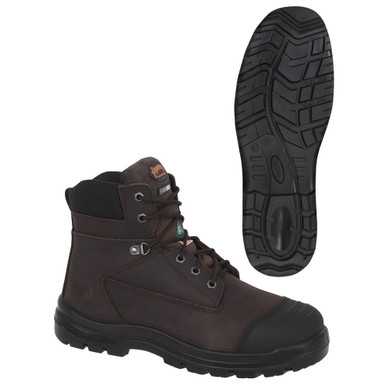 6" Leather Work Boot – Steel Toe/Plate – Brown – 10.5