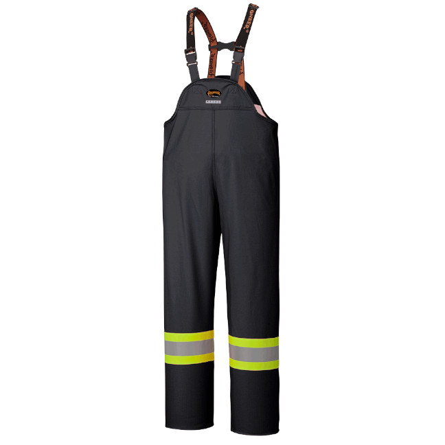 Hi-Vis FR Bib Pants – PU Stretch – Waterproof – Black – 4XL