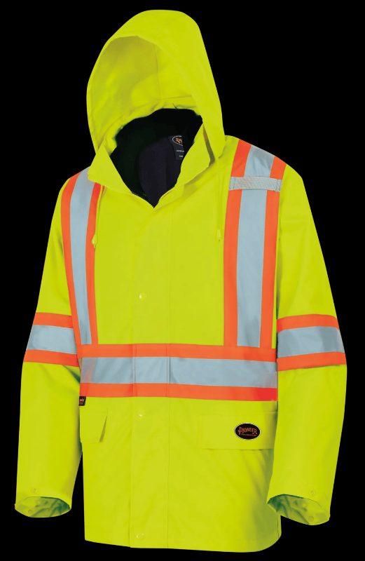 "The Rock" Hi-Vis 300D Oxford Poly 3-in-1 Parka – PU Coated – Detachable Hood – Hi-Vis Yellow/Green – 5XL