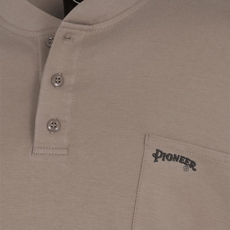 FR/ARC-Rated Henley Shirt – 100% Cotton Interlock – Beige – L