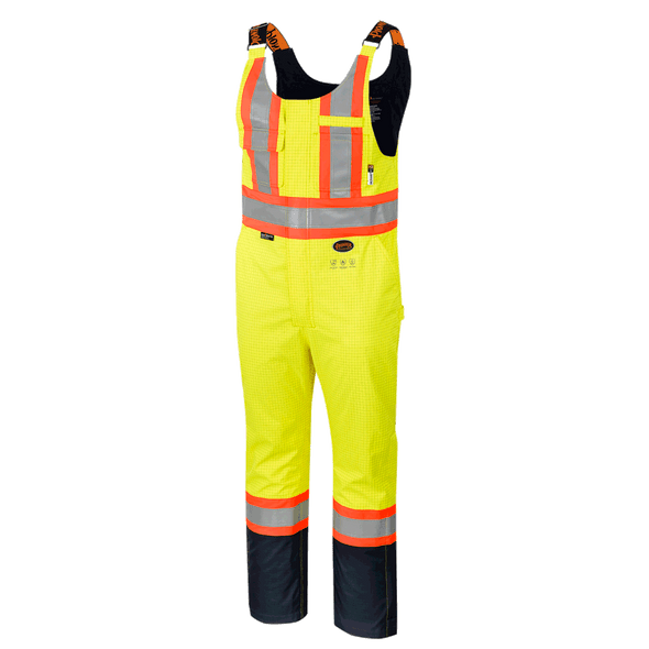 Defender® FR/ARC/Antistatic 300D Oxford Trilaminate Safety Bib Pants – Hi- Vis Yellow/Green – 2XL