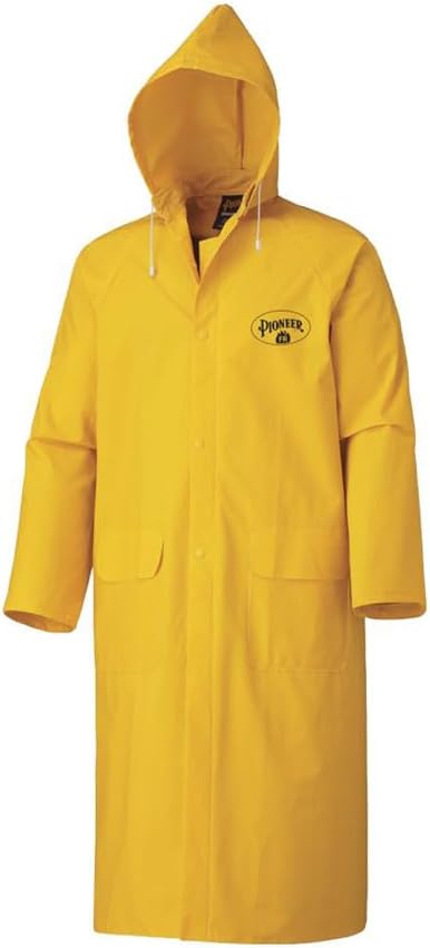 Flame-Resistant PVC Rain Jacket – Waterproof – Detachable Hood – Yellow – 5XL