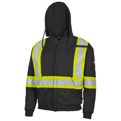 FR Heavyweight Cotton Hoodie – Zipper Closure – Black – S