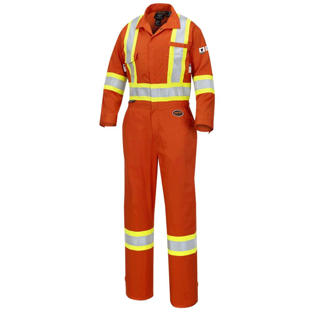 FR-Tech® Hi-Vis 88/12 7 oz FR/ARC-Rated Safety Coveralls – Zipper Closure – Hi-Vis Orange – 60 – Tall