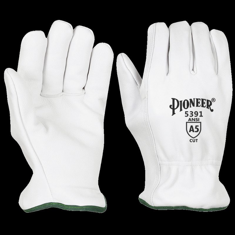 Cut and Impact-Resistant Goatskin Driver's-style Gloves (Pair) with TPR – Level A5 – S
