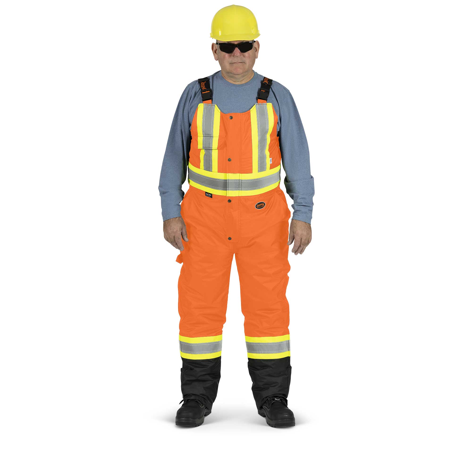 Hi-Vis Quilted Safety Overalls – 100% Waterproof – Hi-Vis Orange – M